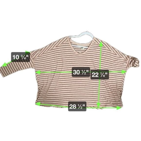 Free People We The Free Pandora Boxy Blouse Women M Pink Red Striped Oversized - Picture 5 of 5